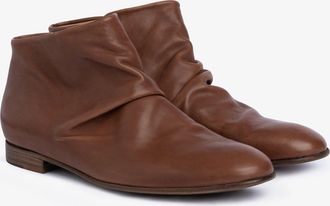 Pedro Garcia Flat bootie in brown leather | Ganga | Fall winter 26 |