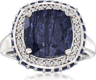 Ross-Simons Sapphire and. White Topaz Ring in Sterling Silver