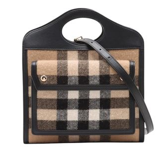 Burberry Pre-owned Burberry Mini Exploded Check Wool Pocket Satchel Ladies 38RFAQREX10775AE
