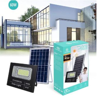 Trade Shop Trade Shop Traesio - Trade Shop - Faro Faretto Led Pannello Solare Fotovoltaico Ip67 60 W Con Telecomando Led-8192