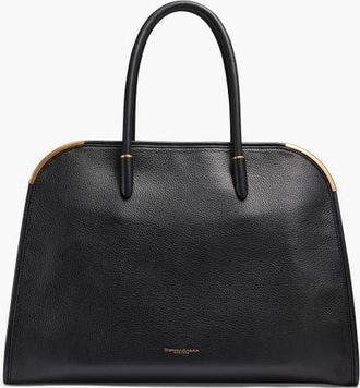 DKNY Satin Oversized Tote in Black/gold at Nordstrom