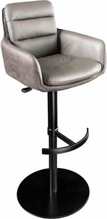 Global Interiors 360&deg; drehbarer Design Barstuhl Big Lewis - Echtleder Taupe