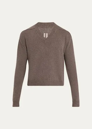 Rick Owens Mens Cashmere and Wool V-Neck Sweater