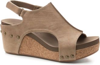 Corkys Footwear Womens Carley Wedge In Taupe Smooth