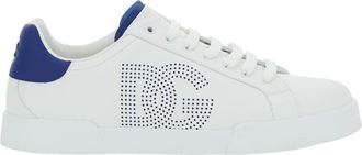 Dolce & Gabbana White Perforated Portofino Light Sneakers