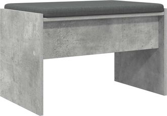 vidaXL Banco De Entrada Con Coj&iacute;n Gris Concreto 63 X 38 X 40 Cm Vidaxl