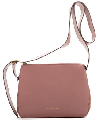 Burberry check-panel crossbody bag - Pink