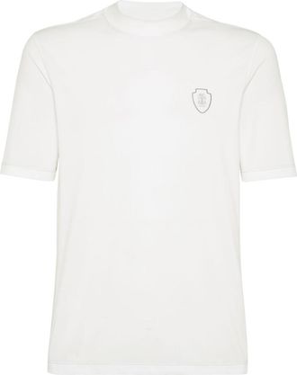 Brunello Cucinelli White Mock Collar T-Shirts