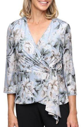 Alex Evenings Floral Sequin Top in Hydro Multi at Nordstrom, Size X-Large