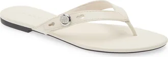 Tory Burch Romy Leather Thong Sandal in Light Cream at Nordstrom, Size 10.5