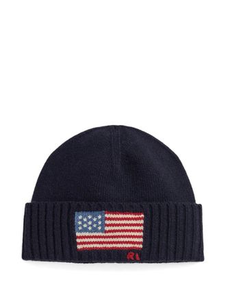 Polo Ralph Lauren flag wool blend beanie hat - Blue