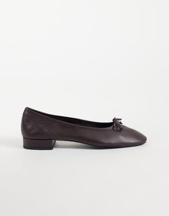 Mango ballerine con tacco in bordeaux-Rosso