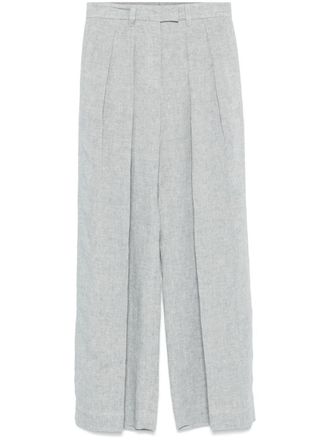 Brunello Cucinelli Linen Wide-Leg Trousers