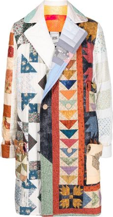 Bethany Williams double-breasted patchwork coat - men - Cotton/other fibers/Bamboo Viscose - M - Multicolour