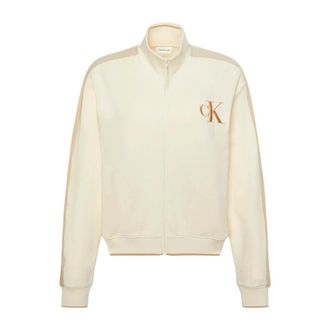 Calvin Klein Zip-throughs, female, Beige, Size: XS Open Sweatshirt