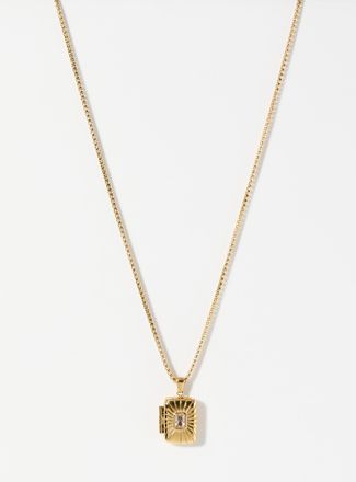 Simons Womens Stone rectangular medallion chain