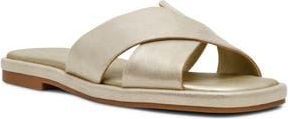 Anne Klein Khloe Crossover Strap Slide Sandal in Platinum at Nordstrom Rack, Size 7.5