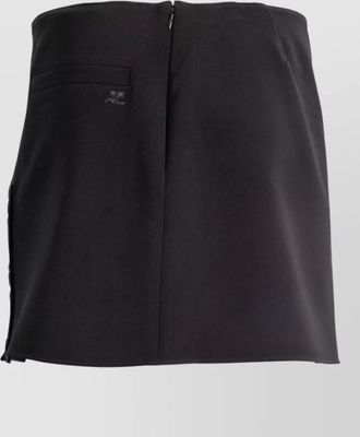 Courr&egrave;ges knee midi skirt nylon silk blend