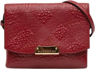 Burberry Pre-owned Cross Body Bags, female, Red, Size: ONE SIZE Pre-owned Leather Crossbody Bag