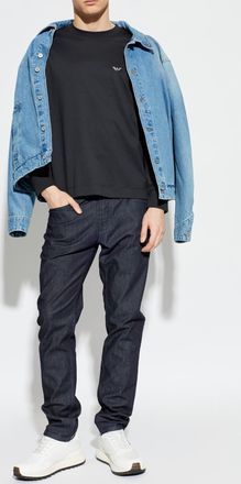 Emporio Armani Long-sleeve T-shirt, Mens, Grey