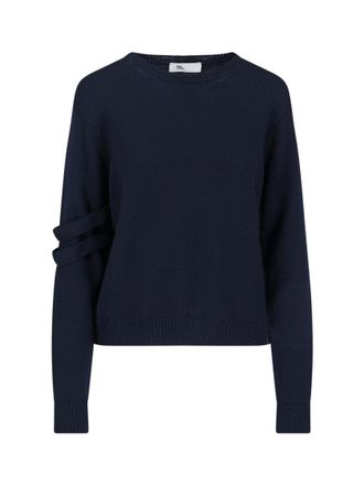 Sibel Saral Double Strap Detail Sweater With Cropped Fit And Ribbed Cuffs