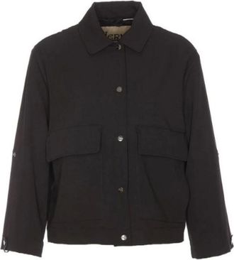 Herno Jassen, Dames, Zwart, L, Giacca-camicia in twill