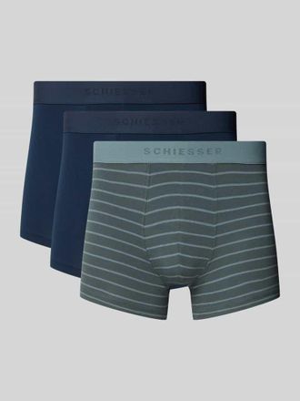 Schiesser Boxershorts mit elastischem Logo-Bund im 3er-Pack in Marine, Größe XXL