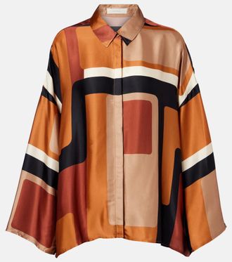 Faithfull The Brand Cora printed satin shirt