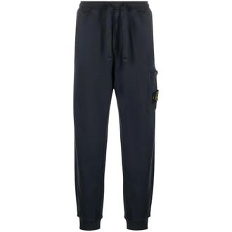 Stone Island Compass-Badge Katoenen Joggingbroek - Heren - Broeken - Blauw - Maat: 2XL Katoen