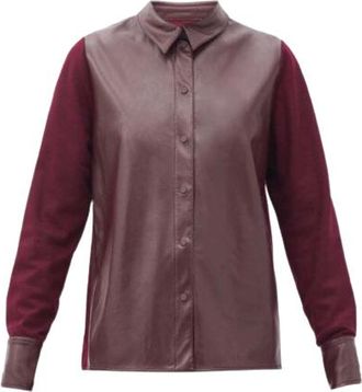 Roksanda Ilincic burgundy faux leather Paden shirt Size M
