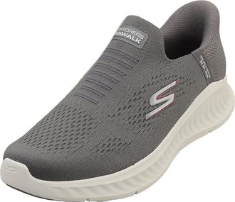 Skechers Mens Go Walk Now Sauntered Slip-On Sneakers, Charcoal Textile/Synthetic, 10.5 UK