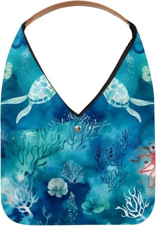 Generic Sea Turtle Reusable Lightweight Grocery Bags - Foldable Into Compact Pouch, Washable & Sturdy, Multipurpose for Shopping and Travel