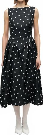 Stine Goya Quilted Dots Voluminous Midi Dress In Black