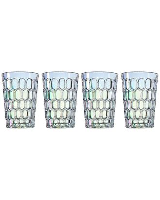 Godinger Set of 4 Rex Iridescent Highballs
