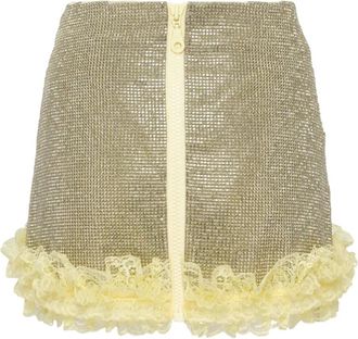 Self Portrait Gonna con zip - Giallo