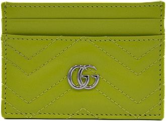 Gucci Green Chevron Marmont Card Case