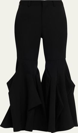 Comme Des Gar&ccedil;ons Wool Sculptural Flare Pants