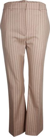 Altuzarra Striped Trousers in Beige Virgin Wool