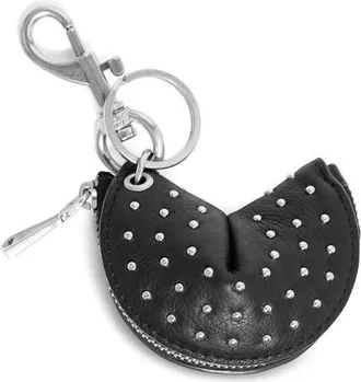 Aimée Fortune Bag Charm in Black/Shiny Silver Studs at Nordstrom