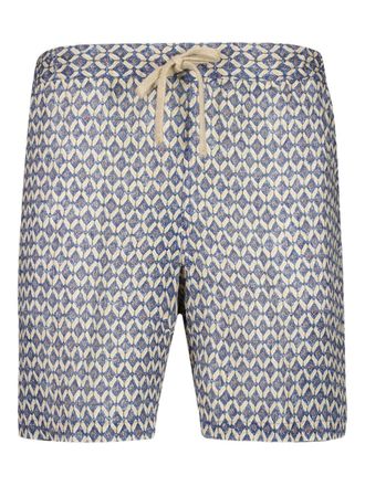 120% Lino printed bermuda shorts - men - Polyester - 54 - Blue
