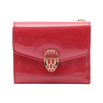 Bulgari Pre-owned Patent Leather Tri-Fold Wallet - Dames - Vintage Accessoires - Roze - ONE Size - Leer - Vintage