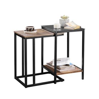 SoBuy Mesa Nido De Sal&oacute;n Set De 2 Mesas Auxiliares Apilables Fbt99-f Sobuy Es