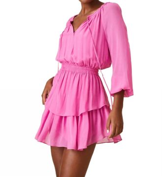 LoveShackFancy Popover Dress In Pitaya