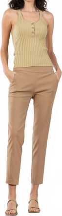 Avenue Montaigne Womens Lulu Crop Slim Pants In Camel
