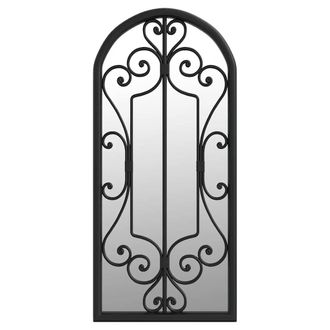 vidaXL Espejo De Jard&iacute;n Hierro Negro Para Uso Exterior 100x45 Cm Vidaxl