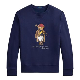 Ralph Lauren Sweatshirts, male, Blue, Size: XL Polo Bear Performance Fleece Sweatshirt