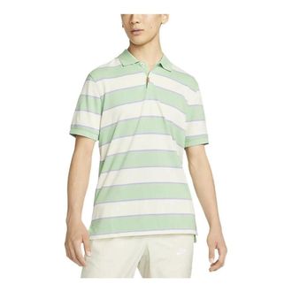 Nike Contrasting Colors Stripe Short Sleeve Green Polo Shirt DH0901-308