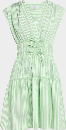 Derek Lam Tora Stripe Pintuck Mini Dress