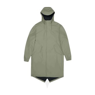 Rains Dames, Mantels, Groen, Maat: XL Leer