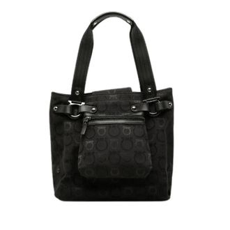 Ferragamo Pre-owned Gancini Canvas Leather Tote Bag - Pre-owned - Mujer - Negro - ONE SIZE